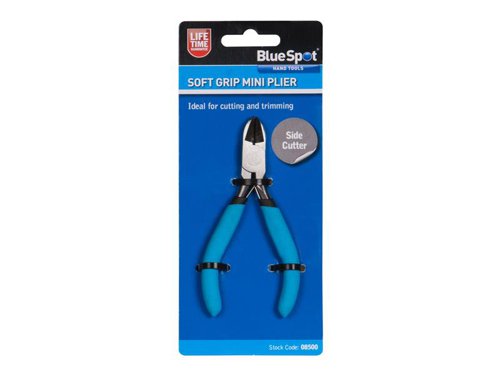 The BlueSpot Tools Soft Grip Mini Side Cutter Pliers are manufactured from high-quality carbon steel for increased durability. Fitted with soft grip handles for increased comfort.The double leaf-springs allow the jaws to open automatically. Ideal for cutting and trimming.