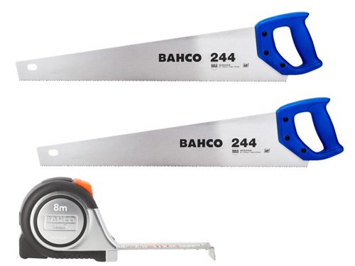 BAH 2 x 244 22in Handsaws + 1 x MTS-8 Double-Sided Measuring Tape