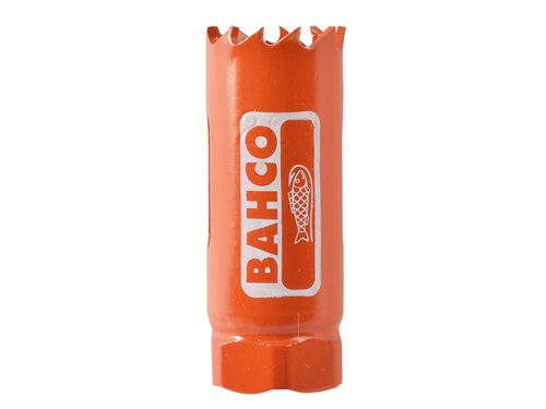 Bahco Sandflex® Variable Pitch Holesaw made for high precision cutting of holes from 14mm to 152mm diameter in all sawable materials up to 29mm thick.Suitable for use in portable electric or pneumatic tools, and in a wide variety of drilling, boring, milling and other machine tools.Cutting edges are in high speed steel for extra hardness, with welded seams for accuracy of cut, and heat-treated bodies for maximum strength. All saws have varipitch (4-6tpi) blades.Supplied in cardboard box.Size: 14 mm.Arbors to suit (available separately).Code Holesaw Size ShankBAH3834930 930 14-30 mm 3/8 Inch (8.5mm).BAH38341130 1130 14-30 mm 7/16 Inch (11.1mm).BAH38349100 9100 32-100 mm 3/8 Inch (8.5mm).BAH383411152 11152 32-210 mm 1/2 Inch (11.1mm).BAH383411152C 11152 32-210 mm 1/2 Inch (11.1mm).BAH383416152 16152 32-210 mm 5/8 Inch (15.4mm).