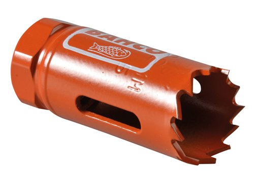 Bahco Sandflex® Variable Pitch Holesaw made for high precision cutting of holes from 14mm to 152mm diameter in all sawable materials up to 29mm thick.Suitable for use in portable electric or pneumatic tools, and in a wide variety of drilling, boring, milling and other machine tools.Cutting edges are in high speed steel for extra hardness, with welded seams for accuracy of cut, and heat-treated bodies for maximum strength. All saws have varipitch (4-6tpi) blades.Supplied in cardboard box.Size: 22 mm.Arbors to suit (available separately).Code Holesaw Size ShankBAH3834930 930 14-30 mm 3/8 Inch (8.5mm).BAH38341130 1130 14-30 mm 7/16 Inch (11.1mm).BAH38349100 9100 32-100 mm 3/8 Inch (8.5mm).BAH383411152 11152 32-210 mm 1/2 Inch (11.1mm).BAH383411152C 11152 32-210 mm 1/2 Inch (11.1mm).BAH383416152 16152 32-210 mm 5/8 Inch (15.4mm).