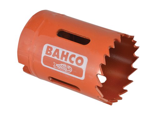 Bahco Sandflex® Variable Pitch Holesaw made for high precision cutting of holes from 14mm to 152mm diameter in all sawable materials up to 29mm thick.Suitable for use in portable electric or pneumatic tools, and in a wide variety of drilling, boring, milling and other machine tools.Cutting edges are in high speed steel for extra hardness, with welded seams for accuracy of cut, and heat-treated bodies for maximum strength. All saws have varipitch (4-6tpi) blades.Supplied in cardboard box.Size.32 mm.Arbors to suit (available separately).Code Holesaw Size ShankBAH3834930 930 14-30 mm 3/8 Inch (8.5mm).BAH38341130 1130 14-30 mm 7/16 Inch (11.1mm).BAH38349100 9100 32-100 mm 3/8 Inch (8.5mm).BAH383411152 11152 32-210 mm 1/2 Inch (11.1mm).BAH383411152C 11152 32-210 mm 1/2 Inch (11.1mm).BAH383416152 16152 32-210 mm 5/8 Inch (15.4mm).