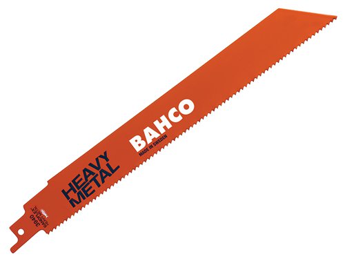 Bahco 3940 Series Metal Reciprocating Blades are made from virtually unbreakable, bi-metal Sandflex®. Shaped for fast and aggressive straight cuts but still flexible for narrow cutting. With a slope-shaped nose for various types of cuts in more demanding applications.Heavy Standard (HST) blades have precision ground teeth. The wider body makes it more rigid and has a higher resistance to fracturing and bending, allowing straighter cuts.Standard (ST) blades have coarse precision ground teeth are a series of flexible blades. The standard body makes it more flexible and easier to bend into position.Pack of 5 Bahco 3940-150-14-HST Heavy Metal Reciprocating Blade 150mm 14 TPI