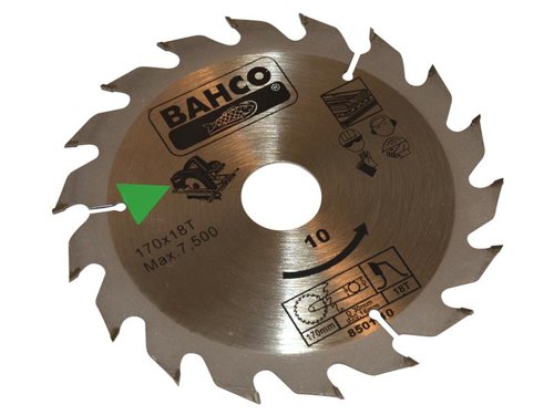 BAH 8501-10 Portable/Table Saw Blade for Wood 170 x 30mm x 18T