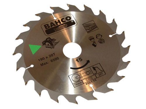 BAH 8501-15 Portable/Table Saw Blade for Wood 190 x 30mm x 20T