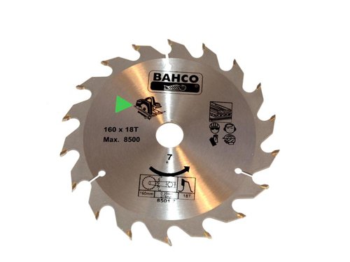 BAH 8501-7 Portable/Table Saw Blade for Wood 160 x 20mm x 18T