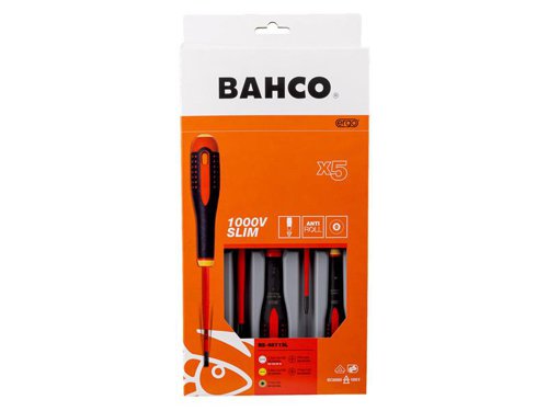 BAH9871SL Bahco BE-9871SL ERGO™ Slim VDE Insulated Screwdriver Set, 5 Piece
