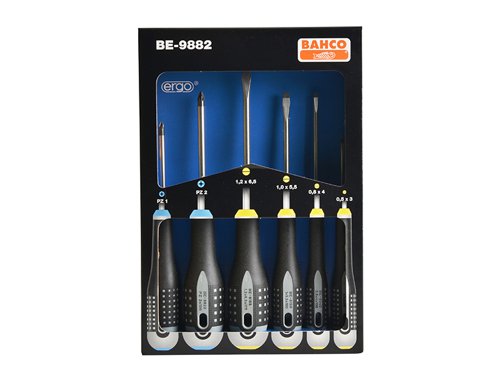 BAH9882 Bahco BE-9882 ERGO™ Screwdriver Set, 6 Piece