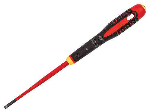 BAHBE8255SL Bahco ERGO™ Slim VDE Insulated Slotted Screwdriver 6.5 x 150mm