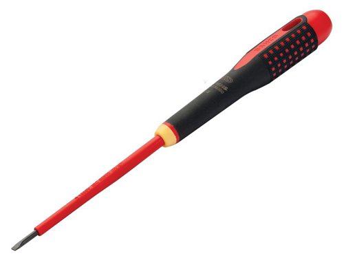 BAHBE8230SL Bahco ERGO™ Slim VDE Insulated Slotted Screwdriver 3.5 x 100mm