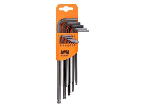 BAH BE-9780 Imperial Long Ball End Hex L-Key Set, 12 Piece