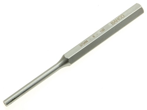 Bahco SB-3734N Series Parallel Pin Punch made from vanadium extra steel. With a hexagonal shank. Fully polished steel surfaces and a brilliant chrome finish.Length: 150mm (6 in).Size: 6mm (1/4 in).
