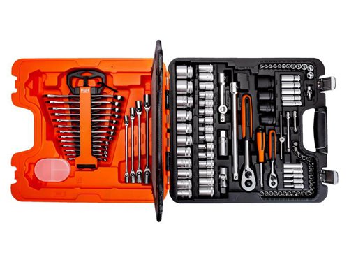 Bahco S108 1/4in & 1/2in Drive Socket & Combination Spanner Set, 108 Piece