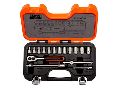 Bahco S160 1/4in Drive Socket Set, 16 Piece
