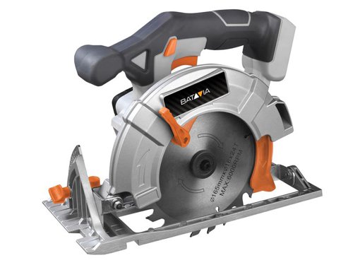The Batavia MAXXPACK 165mm Circular Saw has a contoured top handle with a front grip for increased control to deliver a more accurate cut. With a cutting depth of up to 50mm, an easy to set depth guide and bevel guide, this machine can be used in a wide variety of applications.Comes as a Bare Unit, No Battery or Charger.SpecificationNo Load Speed: 0-3,650/min.Cutting depth: 50 mmCutting depth: 45°: 36 mmSaw blade:  165 mm, 16mm BoreSpindle lock: YesBrake: ElectronicSound Pressure Level LpA: 81.47 dB(A)
