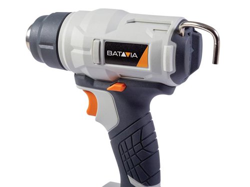 The Batavia MAXXPACK Heat Gun has a lightweight, easy-to-use design that is ideal for manipulating materials, such as bending PVC or heating shrink wrap, as well as removing paint and varnish when decorating. Fitted with a soft grip handle for added comfort.Supplied with: 1 x Flat Nozzle, 1 x Reflection Nozzle and 1 x Concentration NozzleComes as a Bare Unit, No Battery or Charger.Specification:Max. Temperature: 550°CAirflow: 240 L/min.Max. Airflow Speed: 15m/sCurrent Strength: 15,5 A Weight: 0.6kg
