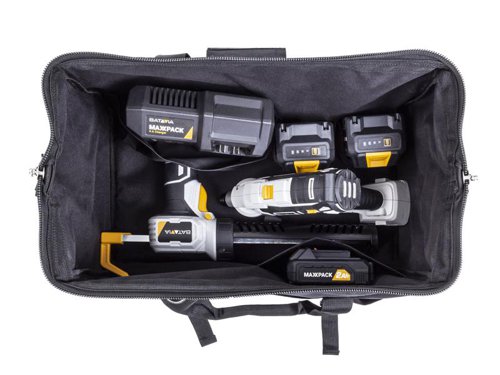 The Batavia Medium Tool Bag is a convenient solution for storing and transporting tools. This bag is made of durable polyester and features several compartments and pockets for storing tools of different sizes.Specifications:Volume: 15 litres.Material: Polyester.Dimensions (L x W x H): 320 x 210 x 230mm.Weight: 0.42kg.