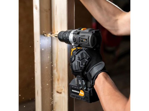 The Batavia MAXXPACK ULTRA Brushless Combi Drill is the perfect tool for all your drilling and driving projects. Whether you are looking for a powerful combi drill for your home renovation or a tool for your professional projects.Thanks to the impact function, this tool can even be used for drilling in stone and masonry.Equipped with a brushless motor, which results in a longer run time, more power and a longer lifetime, compared to a 'normal' Combi Drill. It also features an electronic speed control, to deliver the power you need for tough projects and ultimate control for the more delicate surfaces. MAXXPACK ULTRA has been specially designed for tough applications. Tested and approved for and by the professional, with a two-year warranty.Specifications:Chuck: 2-13mm.No Load Speed: 0-500/0-1,800/min.Impact Rate: 0-28,800/bpm.Max. Torque: 60Nm.Weight: 1.28kg.This Batavia MAXXPACK ULTRA Brushless Combi Drill comes as a Bare Unit, NO battery or charger. Supplied in a carry case with: 6 x Drill Bits, 6 x Screw Bits and 1 x Bit Holder.