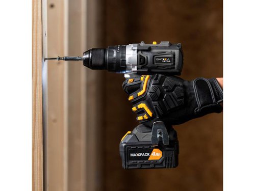 The Batavia MAXXPACK ULTRA Brushless Combi Drill is the perfect tool for all your drilling and driving projects. Whether you are looking for a powerful combi drill for your home renovation or a tool for your professional projects.Thanks to the impact function, this tool can even be used for drilling in stone and masonry.Equipped with a brushless motor, which results in a longer run time, more power and a longer lifetime, compared to a 'normal' Combi Drill. It also features an electronic speed control, to deliver the power you need for tough projects and ultimate control for the more delicate surfaces. MAXXPACK ULTRA has been specially designed for tough applications. Tested and approved for and by the professional, with a two-year warranty.Specifications:Chuck: 2-13mm.No Load Speed: 0-500/0-1,800/min.Impact Rate: 0-28,800/bpm.Max. Torque: 60Nm.Weight: 1.28kg.This Batavia MAXXPACK ULTRA Brushless Combi Drill comes as a Bare Unit, NO battery or charger. Supplied in a carry case with: 6 x Drill Bits, 6 x Screw Bits and 1 x Bit Holder.