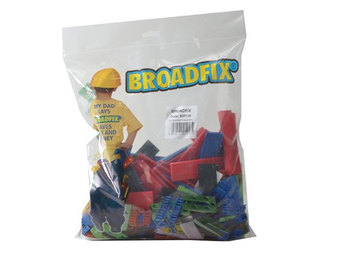 The Broadfix Flat Packers have been manufactured with a high percentage of post-industrial and post-consumer recycled material. As they are made from plastic they will not swell, shrink or rot and they are completely waterproof.Capable of withstanding higher compressive loads than traditional timber flat packers. This also makes them more economical. They are colour coded depending on size, for easy identification.Sometimes referred to as a glazing packer or shim, and is a great multi-purpose shim. They are ideal for narrower shimming jobs. Stack to the required depth, slide in and you're done. The micro ridged surface prevents slippage under load.The Broadfix Flat Packers Mixed Bag has the following specification:Size: 100 x 28mm, Thickness: 1-6mm.Number of Pieces: 120 Pieces Total (20 each of 1-6mm).
