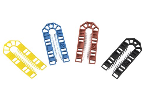 The Broadfix U-Shims have been manufactured with a high percentage of post-industrial and post-consumer recycled material. As they are made from plastic they will not swell, shrink or rot and they are completely waterproof.Capable of withstanding higher compressive loads than traditional timber flat packers. This also makes them more economical. They are colour coded depending on size, for easy identification.The ever popular U-Shim is perfect for shimming behind a screw or fixing – loosely install the fixing, and then simply slide the required number of U-Shims over the fixing. The unique comb/clip prevents the U-Shims from falling out, which leaves both hands free to tighten up the fixing.The Broadfix Standard U-Shims come in a mix of thicknesses and are supplied in a handy clam shell pack for easy storage. Has the following specification:Size: 101 x 43mm.Thickness: 1, 3, 5 and 6mm - colour codedNumber of Pieces: 60.