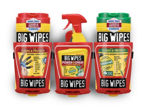 The CAGE' van/wall bracket fixes your Big Wipes tub & Power Spray firmly and conveniently close to hand. The days of searching your van for your Big Wipes tub only to find the tub squashed and damaged are over with the introduction of 'The CAGE'.This handy bracket easily fixes to ply lining or integrates into a bespoke racking system. The bracket provides the ultimate conveniences of easy access and one-handed dispensing for when you need to get out of the muck, fast. Push the tubs into the bracket and tighten the straps and it's ready to dispense.