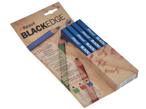 BLAB Blackedge Carpenter's Pencils - Blue / Soft (Card 12)