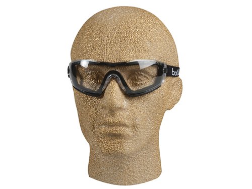 The Bollé Safety COBRA Safety Glasses are the essential all-rounder with a panoramic 180° visual field. The wrap-around fit allows the user to work without any visual interference. Both versions feature a non-slip nose bridge. Fitted with clear lenses, approved for permanent wear and certified with perfect optical quality with anti-fog and anti-scratch coatings. 99.9% UVA/UVB protection.They have a PLATINUM coating, this permanent coating is applied to both surfaces, making them highly scratch-resistant (1.4 cd/m²). It also gives them a high resistance to the most aggressive chemicals and slows the appearance of fogging. In any circumstances and at every moment, Platinum® provides the highest safety for eyes.Bolle COBRA PSI PLATINUM® Safety Glasses with Adjustable Strap.Specification:Lens Marking: EN170-UV 2C-1.2 1 BT KNFrame Marking: EN166 3 BTCoatings: PLATINUM® Anti-scratch/Anti-fog