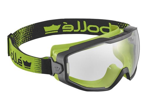 Bolle Safety Spectrum Platinum Clear Sealed Safety Googles, Black/Green