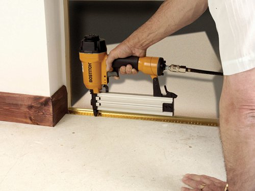 The SB-HC50FN Concrete Block Nailer is a 15 gauge Finish Nailer which is capable of driving high carbon zinc dichromate hardened nails into concrete blocks to 7 newtons. Designed to drive tungsten hardened nails into almost all forms of concrete block, the SB-HC50FN can fix door liners into block and gripper rods into floor screeds. It is not recommended this tool is used to drive nails into any form of strengthened concrete or engineered and glazed bricks.Specifications:Magazine Capacity: 100 nails.Fires: HCFN Series: 20-50mm.Operating Pressure: 70-100 PSI, 5-7bar.Weight 1.98kg.