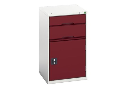 Bott Verso 2 Drawer + Cupboard 900 x 525mm Crimson Red