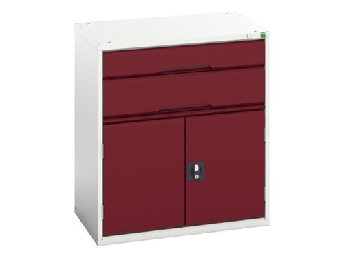 Bott Verso 2 Drawer + Cupboard 900 x 800mm Crimson Red