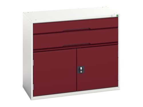 Bott Verso 2 Drawer + Cupboard 900 x 1050mm Crimson Red
