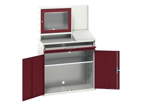 Bott Verso Computer Cupboard 1050 x 550 x 1650mm Crimson Red