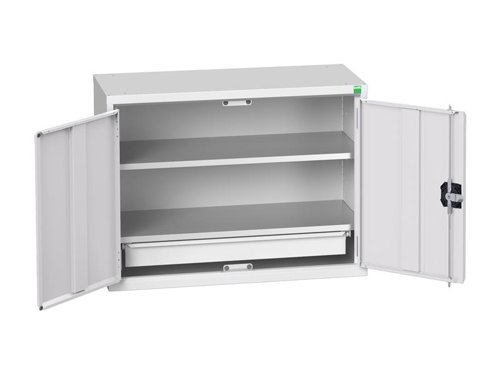 Bott Verso Economy Wall Cupboard 2 Shelf + 1 Drawer 800mm Light Grey