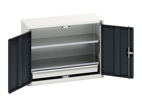 Bott Verso Economy Wall Cupboard 2 Shelf + 1 Drawer 800mm Anthracite Grey