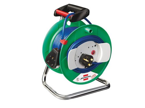 The Brennenstuhl Garant G Garden Cable Reel features thermal cut-out protection and a safety indicator for overheating and overloading. It has a single rubberised socket with 25m of bright blue cable, ideal for working outdoors and operating electrical garden tools (lawnmowers, trimmers etc.). Fitted with an ergonomic cable guide handle for easy winding and rewinding.Specification:Cable Length: 25mNumber of Sockets: 1Cable Type: H05VV-F 3G1,5Weight: 3.63kg