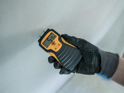 The Brennenstuhl Moisture Detector allows quick and easy determination of moisture in various materials. It can be used even in poorly accessible places, thanks to the practical 'Hold' function. The outcome is shown on a large LCD display as well as acoustically. To save power, the device automatically turns off three minutes after the last use.Ideal for the do-it-yourselfer, as well as for professional use.Comes with a protective cap.Specification:Power: 9V Battery (NOT Supplied)Measuring Range: Wood 5 - 50%, Building Materials 1.5 - 33%Dimensions (HxLxW): 2.5 x 15 x 6.5cm