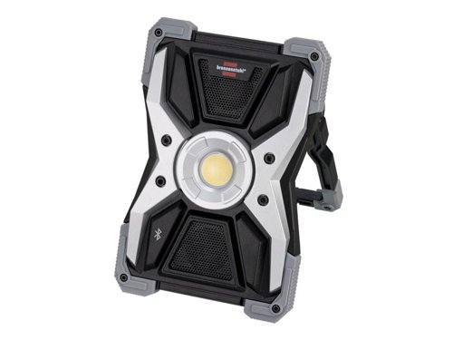 The Brennenstuhl LED Rechargeable RUFUS Floodlight is extremely robust. Ideal for working in dark environments without power supply. With 5 lighting modes (10/25/50/75/100%). Made of high-quality, impact-resistant (from up to 3m height) die-cast aluminum with edge protection. Ideal for construction sites, workshops, ect.It also features a 3W Bluetooth speaker and a power bank function (USB charging connection 1 A), ideal for devices with USB charging cable such as Smart phones, Tablets, etc.Supplied with: 1 x Charging Cable and 1 x Carrying Bag.Specifications:Output: 3,000 lumens.Power Consumption: 30W.Operating Modes: 3h (100%), 4h (75%), 6h (50%), 12h (25%), 25h (10%).Colour Temperature: 6500K.Battery: Integrated Li-ion Battery 7.4 V/5.0Ah.Charge Time: approx. 5 hours.IP Rating: IP65.