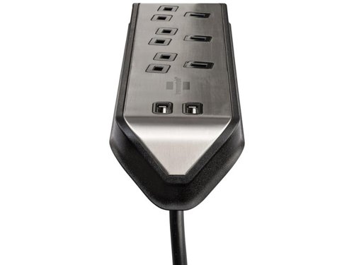 The Brennenstuhl estilo Corner Extension Lead is made of highly break-resistant plastic with a high-quality stainless steel surface. Its 3 earthed sockets are in a 80° arrangement, so you can use several devices at the same time.The universally applicable power strip can be easily attached as a kitchen power strip for your countertop or as a table power strip for your workplace using special adhesive pads. It can be mounted horizontally or vertically.Specifications:Cable Length: 2m.Cable designation: H05VV-F 3G1.5.The Brennenstuhl estilo Corner Extension Lead 240V 3-Gang 13A Black 2m.