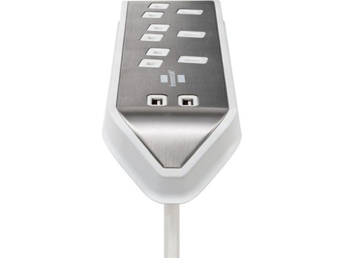 The Brennenstuhl estilo Corner Extension Lead is made of highly break-resistant plastic with a high-quality stainless steel surface. Its 3 earthed sockets are in a 80° arrangement, so you can use several devices at the same time.The universally applicable power strip can be easily attached as a kitchen power strip for your countertop or as a table power strip for your workplace using special adhesive pads. It can be mounted horizontally or vertically.Specifications:Cable Length: 2m.Cable designation: H05VV-F 3G1.5.1 x Brennenstuhl estilo Corner Extension Lead 240V 3-Gang 13A White 2m.