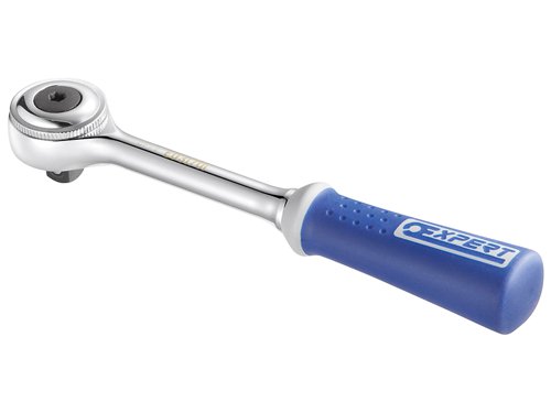 The Britool BRIE031701B 3/8in Drive round head ratchet has a 72 tooth mechanism and a 5 deg; increment. The ratchet has an ergonomic bi-material handle for comfort and the compact head is finished in bright chrome.Length: 199mm.Weight: 0.25kgISO 3315, DIN 3122, ISO 1174-1.