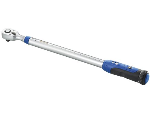 The Britool Expert E100108B Torque Wrench is a click type wrench with 48 teeth and a comfort handle. It shows direct reading of the torque value, and is quicker and easier to settle.The wrench has a long life cycle, and excellent accuracy of ± 4%. It has matt finishing with Expert laser marking.Delivered in a black plastic case, with a calibration certificate.Capacity: 40-200Nm.