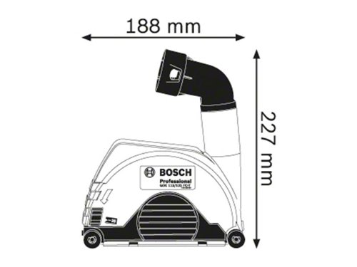 Bosch GDE 115/125 FC-T Professional Grinder Dust Extraction for Bosch Professional angle grinders with a disc diameter of 115/125mm and tool-free adjustable protective guard. Its full-cover shape provides enhanced dust extraction for virtually dust-free work. The guard is attached directly to the angle grinder for easy handling. It also has an adjustable cutting depth and integrated wheels for work requiring precision. Compatible with: GWX...-115, GWX...-125, GWX 18V -... (˜ 115/125mm), GWS 11-125 â€“ GWS 19-125, GWS 1000 â€“ GWS 1400, GWS 18V-10 (˜ 115/125mm), GWS 18V-15 (˜ 125mm), GWS 18V-115 and GWS 18V-125.The dust guard is compatible with the Bosch Professional Click & Clean dust extraction system.Specifications:Max. Cutting Depth: 20mm (115mm ˜) / 25mm (125mm ˜)Weight: 0.7kg.