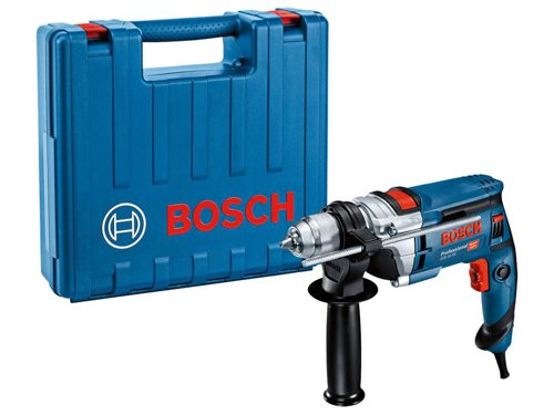 The Bosch GSB 16 RE Professional Impact Drill has a powerful motor for fast work process. Its sturdy metal gear housing provides a long lifetime. The single-sleeve keyless chuck with Auto-Lock allows for swift tool changes with just one hand, enhancing efficiency and convenience.Supplied with: 1 x Keyless Chuck 13mm, 1 x Depth Stop 210mm, 1 x Auxiliary Handle and 1 x Carrying Case.Specifications:Input Power: 750W.Chuck Capacity: 13mm.Drill Spindle Connecting Thread: 1/2in-20 UNF.No Load Speed: 0-2,800/min.Impact Rate: 0-47,600/bpm.Torque: 2.3Nm.Spindle Collar Diameter: 43mm.Drilling Diameter: Wood 30mm, Steel 13mm, Masonry: 18mm.Weight: 2.2kg.1 x Bosch GSB 16 RE Professional Impact Drill 110V Version.