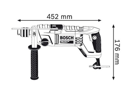 Bosch GSB 162-2 RE Professional Impact Drill for drilling in masonry, stone, wood, and metal. Its extremely strong 1,500W motor with a high overload capacity and high torque is ideal for intense and heavy-duty applications. The speed has been specifically optimised to enable a fast drilling progress up to 162mm in diameter even when using diamond core cutters in the non-impact function. The impact drillâ€™s rotation control clutch ensures an increased level of user protection even when working in the toughest materials.Supplied with: 1 x Keyless Chuck 16mm, 1 x Auxiliary Handle, 1 x Depth Stop 210mm and 1 x Carry Case.Specifications:Bit Holder: 5/8in-16 UNF.Input Power: 1,500W.No Load Speed: 0-750/1,800/min.Impact Rate: 0-12,750/30,600/bpm.Max. Torque: 17Nm.Weight: 4.8kg.Bosch GSB 162-2 RE Professional Impact Drill 110V Version.