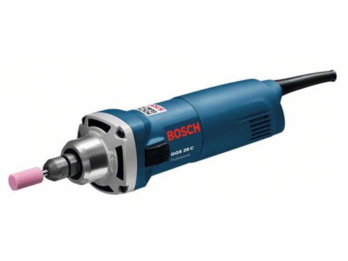 Bosch GGS 28 C Professional Straight Grinder for universal grinding. Its compact and ergonomic shape makes it suitable for versatile work. The machine´s 650W motor with soft start enables fast work progress. Additionally, user protection is increased due to its KickBack Control feature. This tool is intended for grinding metal. It also includes features such as constant speed, direct motor cooling, and overload protection.Specifications:Input Power: 650W.No Load Speed: 30,000/min.Spindle Collar Diameter: 43mm.Max. Collet Diameter: 8mm.Max. Grinding Tool Diameter: 50mm.Spanner Size of Locking Nut: 19mm.Spanner Size of Grinding Spindle: 19mm.Weight: 1.4kg.Bosch GGS 28 C Professional Straight Grinder 110V Version.