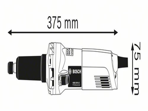 The Bosch GGS 28 LC Professional Long Straight Grinder for use in hard-to-reach areas, the tool is equipped with an ergonomic, long, and slim grinding spindle. The machine´s 650W motor with soft start enables fast work progress. Additionally, user protection is increased due to its KickBack Control feature. This tool is intended for grinding metal. It also includes features such as constant speed, direct motor cooling, and overload protection.Specifications:Input Power: 650W.No Load Speed: 30,000/min.Spindle Collar Diameter: 43mm.Max. Collet Diameter: 8mm.Max. Grinding Tool Diameter: 50mm.Spanner Size of Locking Nut: 19mm.Spanner Size of Grinding Spindle: 19mm.Weight: 1.4kg.Bosch GGS 28 LC Professional Long Straight Grinder 110V Version.