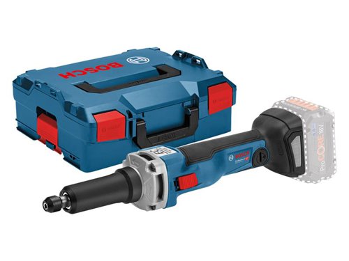 Bosch GGS 18V-23 LC Professional Straight Grinder for fine grinding metal as well as for polishing metal surfaces. Offers maximum mobility, high, delivers a power output equal to a 1,000W corded grinder. Increased user protection thanks to Drop & KickBack Control and brake. Prepared for Bluetooth connectivity.Comes as a Bare Unit, NO battery or charger in a cardboard box.Compatible with all Bosch Professional 18V batteries, including ProCORE18V batteries and chargers (Professional 18V System). Also compatible with AMPShare, the multi-brand battery alliance.Specifications:No Load Speed: 23,500.min.Weight: 1.4kg excl. battery.