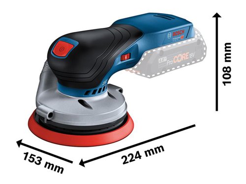 Bosch GEX 18V-125 Professional Random Orbital Sander for basic sanding, in-between sanding, lacquer removal, and finishing surfaces. It is applicable on wood, veneer, lacquer, and filler, as well as mineral and acrylic. Its outstanding balance close to the workpiece and the supreme ergonomics of the palm rest and grip ensure optimal tool control. Defined by its lean and compact design, this 12V random orbit sander makes sure to reach into tight corners. Its intuitive operating concept makes handling easy.Comes as a Bare Unit, NO battery or charger in a cardboard box.Compatible with all Bosch Professional 18V batteries and chargers (Professional 18V System). Also compatible with AMPShare, the multi-brand battery alliance.Specifications:Oscillating Speed: 6,000-10,000/min.Orbital Stroke Rate: 12,000-20,000/opm.Eccentricity: 1.25mm.Orbit Diameter: 2.5mm.Sanding Pad Diameter: 125mm.Weight: 1.1kg excl. battery.