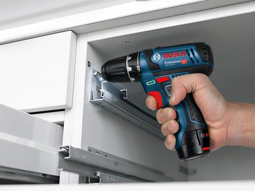 Bosch GSR 12V-15 Professional Drill Driver offers well-balanced performance and compactness in Bosch's 12V category. Its 30Nm hard torque and 0-1,300 rpm offer the best performance-to-size ratio. The compact design allows for optimum handling, making it ideal for working overhead and in tight spaces. Overload, overheating, and deep discharge are prevented by the drill drivers Electronic Cell Protection.Compatible with all Bosch Professional 12V batteries and chargers (Professional 12V System).Specifications:Chuck Capacity: 10mm.No Load Speed: 0-400/0-1,300/min.Max. Torque (Soft/Hard): 15/30Nm.Torque Settings: 1.Max. Screw Diameter: 7mm.Max. Drilling Diameter: Wood 19mm, Steel 10mm.Length: 169mm.Height: 178mm.Weight: 0.95kg incl. battery.This  Bosch GSR 12V-15 Professional Drill Driver is supplied with:2 x 12V 2.0Ah Li-ion Batteries.1 x GAL 12V-20 Compact Charger.1 x Small Tool Bag.